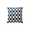 Indigo Checkered Block Printed Pillow Cover