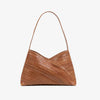 Brown Leather Criss Cross Handbag