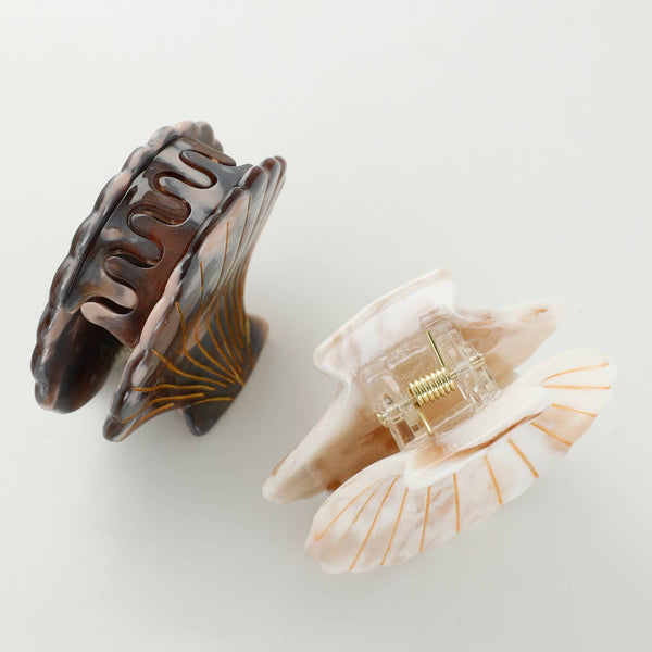 Calacatta Seashell Claw Clip - Small