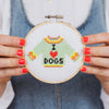 I Love Dogs Cross Stitch Kit for Beginners