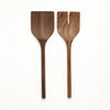 13” Walnut Wooden Salad Server Set - Serving Utensils