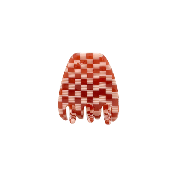 Maraschino Checker Mini Hair Claw Clip