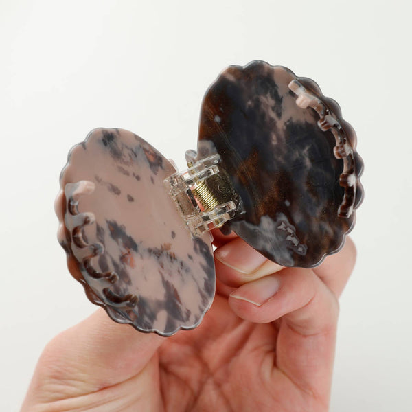 Calacatta Seashell Claw Clip - Small