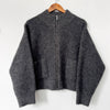 Alpaca Zip Front Jacket in Charcoal