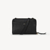 Pebbled Leather Crossbody Wallet in Black