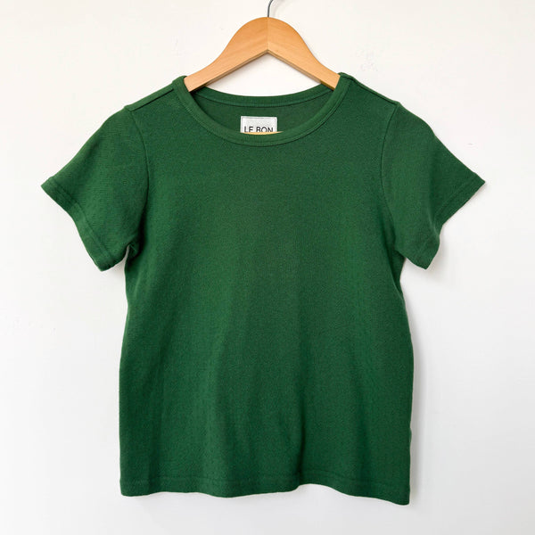 Pointelle Babe Tee in Moss Green