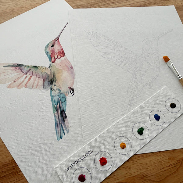 All-In-One Beginner Watercolor Kit - Hummingbird