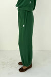 Pointelle Balloon Pants in Moss Green