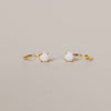 Huggies Earrings in White Opal