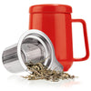 Red Ceramic Mug With Metal Infuser