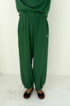 Pointelle Balloon Pants in Moss Green