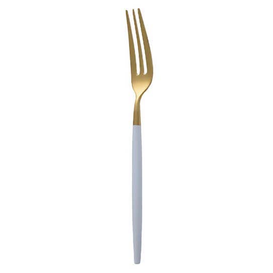 Gold & White Appetizer Fork