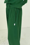 Pointelle Balloon Pants in Moss Green