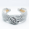 Top Knot Stripe Headband in Nautical Blue & White