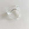 Lola Handblown Glass Ring in Clear