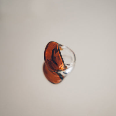 Lola Handblown Glass Ring in Earth