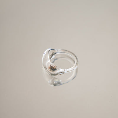 Isabella Handblown Glass Ring in Bianca Clear
