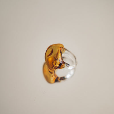 Lola Handblown Glass Ring in Goldie