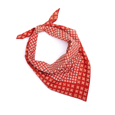 Red patterned bandana on a white background