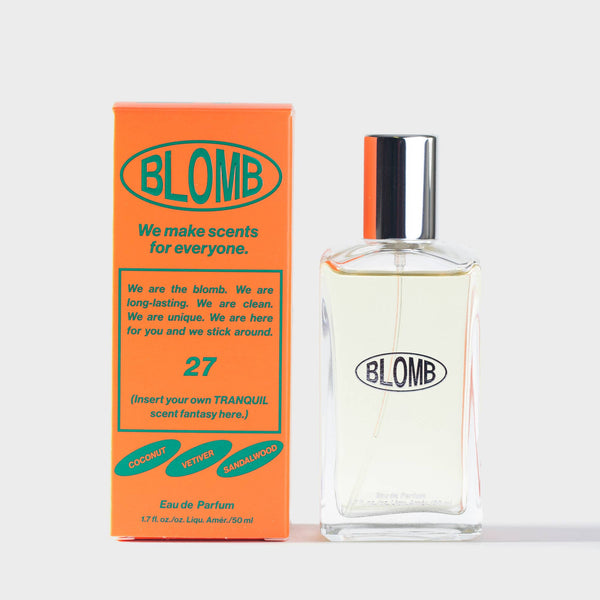 Blomb 27 perfume bottle and packaging on a white background