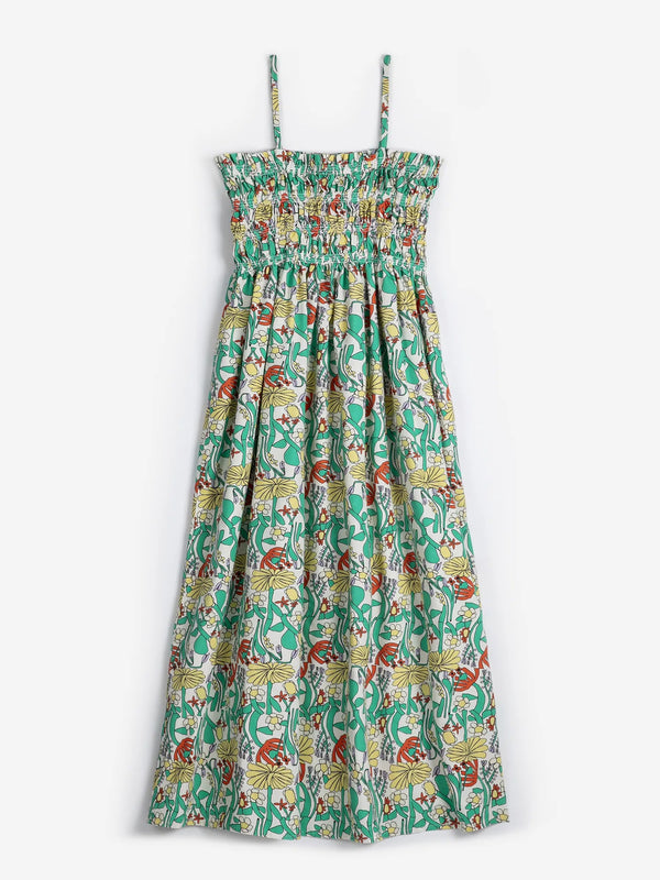 Color Herbalist Gathered Bustier Dress