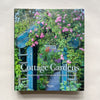 Book cover of 'Cottage Gardens' with a garden scene and blue structure.