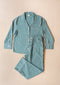 Cotton Pajama Set in Teal Checkerboard
