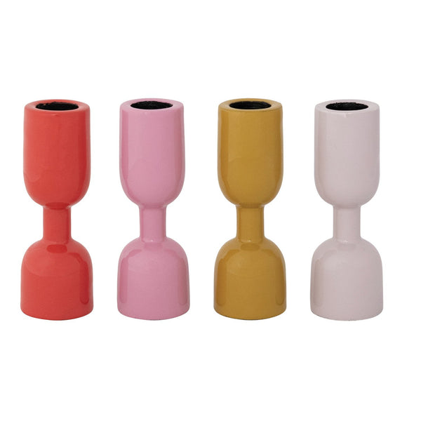 Enameled Aluminum Taper Candle Holder