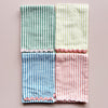 Woven Cotton Striped Tea Towel with Ric Rac Trim