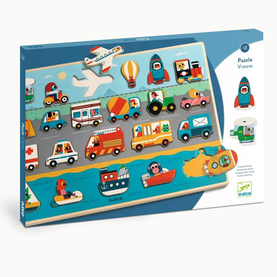 Puzzlo Vroom Wood Kids Puzzle