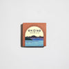 Ekone canned mussels food packaging with scenic design on a white background