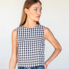 Studio Boxy Top in Black White Check