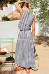 Tiered Maxi Skirt in Black White Check
