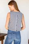 Studio Boxy Top in Black White Check
