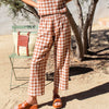 Studio Boxy Pant in Handloom Gingham Rust