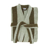 Striped Terry Robe in Olive & Sage