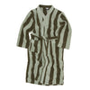 Striped Terry Robe in Olive & Sage