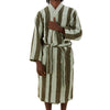 Striped Terry Robe in Olive & Sage