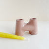 H Style Concrete Candle Holder in Pinkish Brown