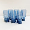 Vintage Normandy Blue Libbey 6" Rock Glass Tumblers (set of 6)