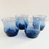 Vintage Apollo Blue 6oz Glass Tumblers (set of 4)