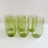 Vintage Green Anchor Optic Wave Tumblers (Set of 6)