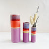 Cylinder Vase in Coral & Fuchsia