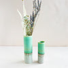 Cylinder Vase in Teal & Pale Gray