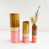 Cylinder Vase in Taupe & Coral
