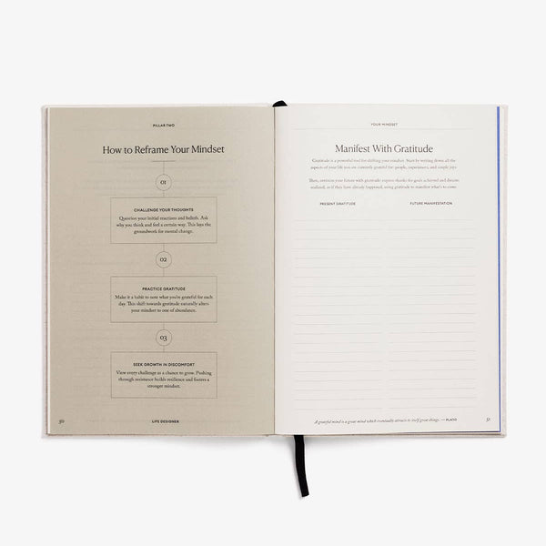 Open book with text on a white background