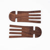 Two wooden salad hands on a white background