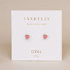 Tiny Pink Opal Heart Earrings