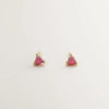 Tiny Pink Opal Heart Earrings