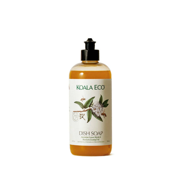 Koala Eco Lemon Myrtle & Mandarin dish soap bottle on a white background